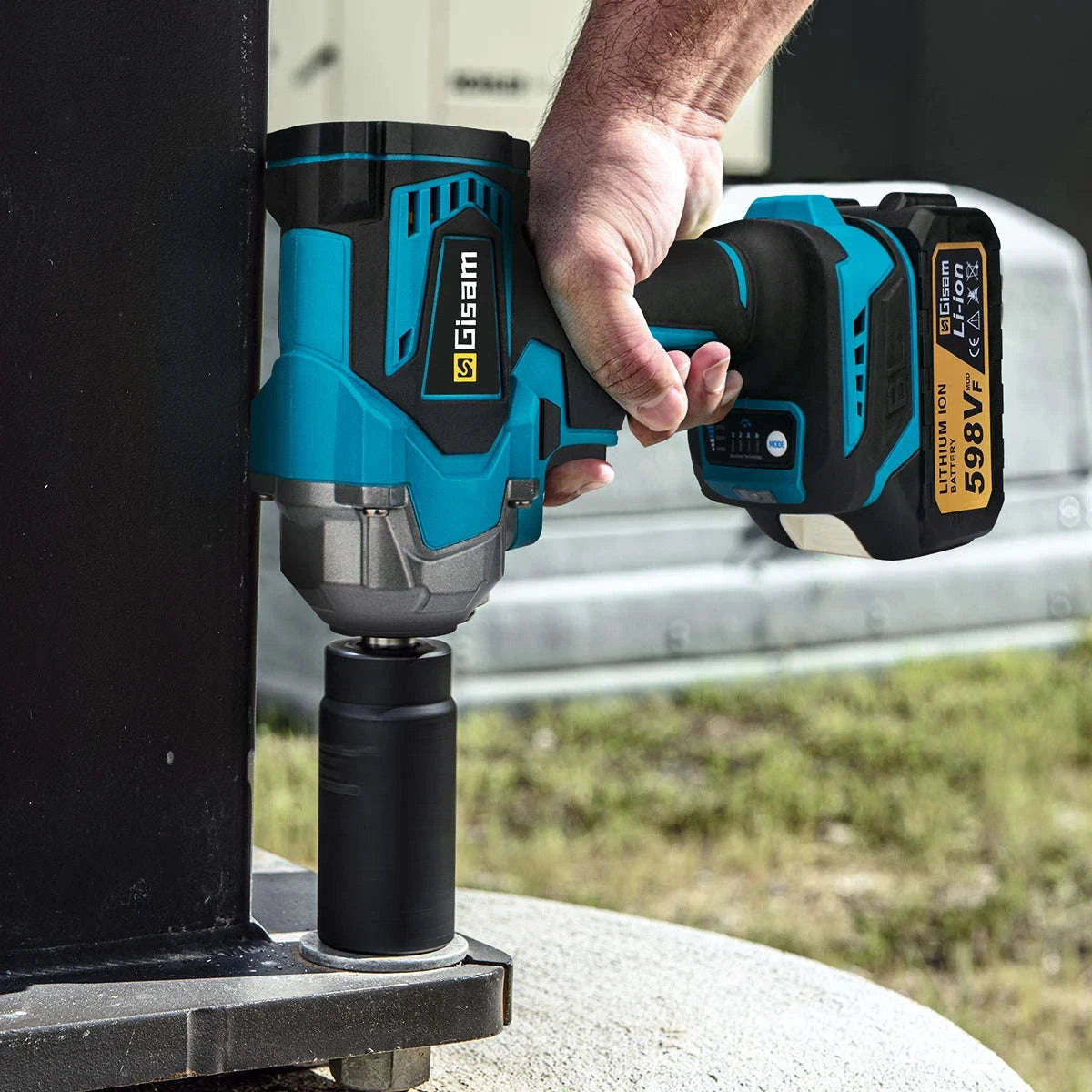 Brushless Electric Impact Wrench Compatible with Makita 18V Batteries-1 Battery PlasticBox / GERMANY