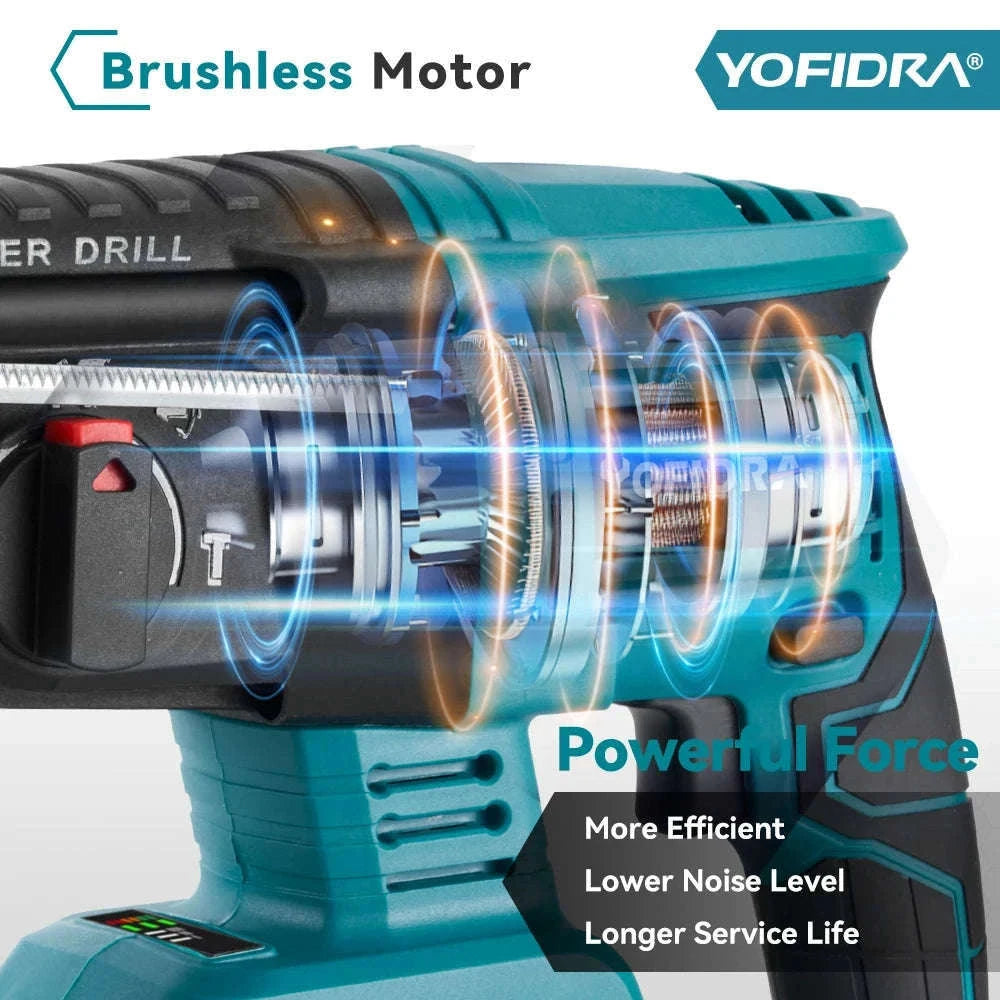 Brushless Electric Rotary Hammer for Fast Home Drilling-Without Battery-A / Australia