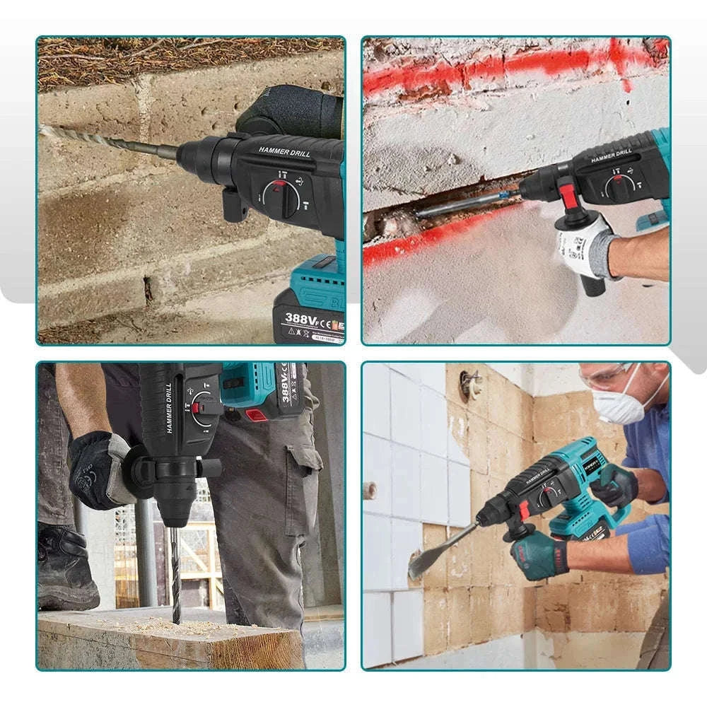 Brushless Electric Rotary Hammer for Fast Home Drilling-Without Battery-A / Australia