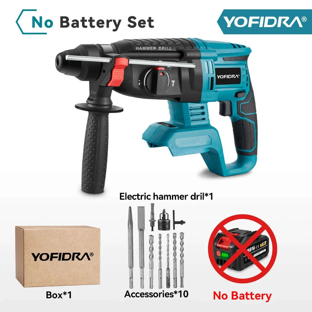 Brushless Electric Rotary Hammer for Powerful Drilling-Without Battery-A / spain