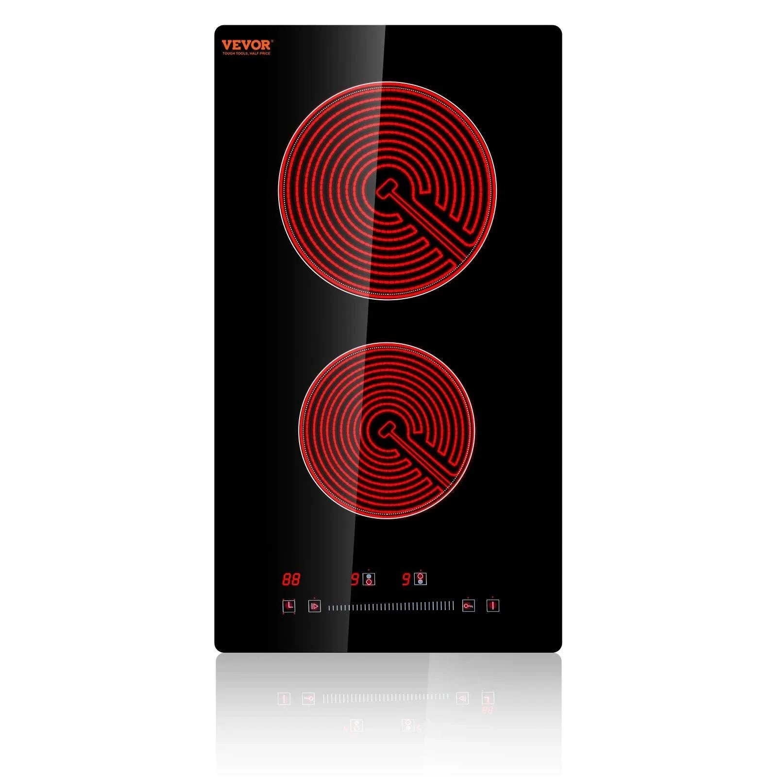 Built-In Electric Cooktop Ceramic Glass 2–5 Burner Stove-30inch 7200W / United States
