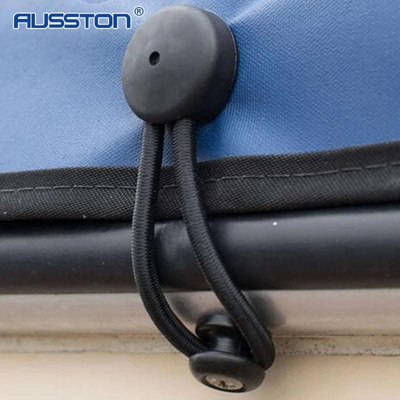 Bungee Loop With Knob Tie Down Kit for Boat RV and Trailer Covers-2Pcs - White