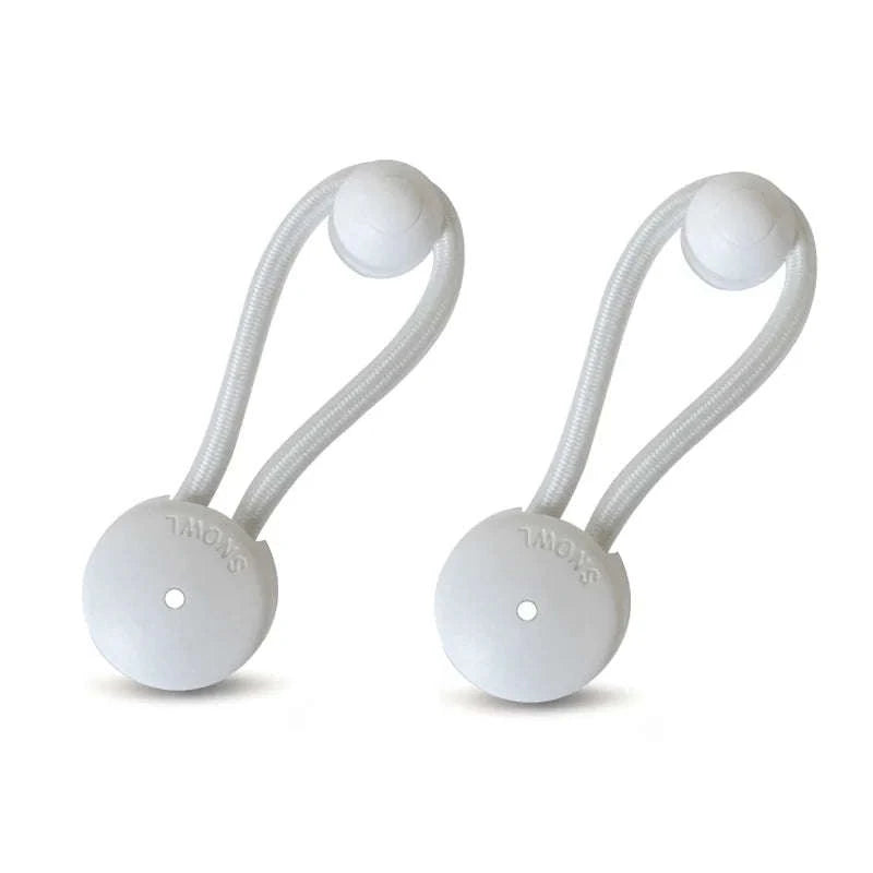 Bungee Loop With Knob Tie Down Kit for Boat RV and Trailer Covers-2Pcs - White