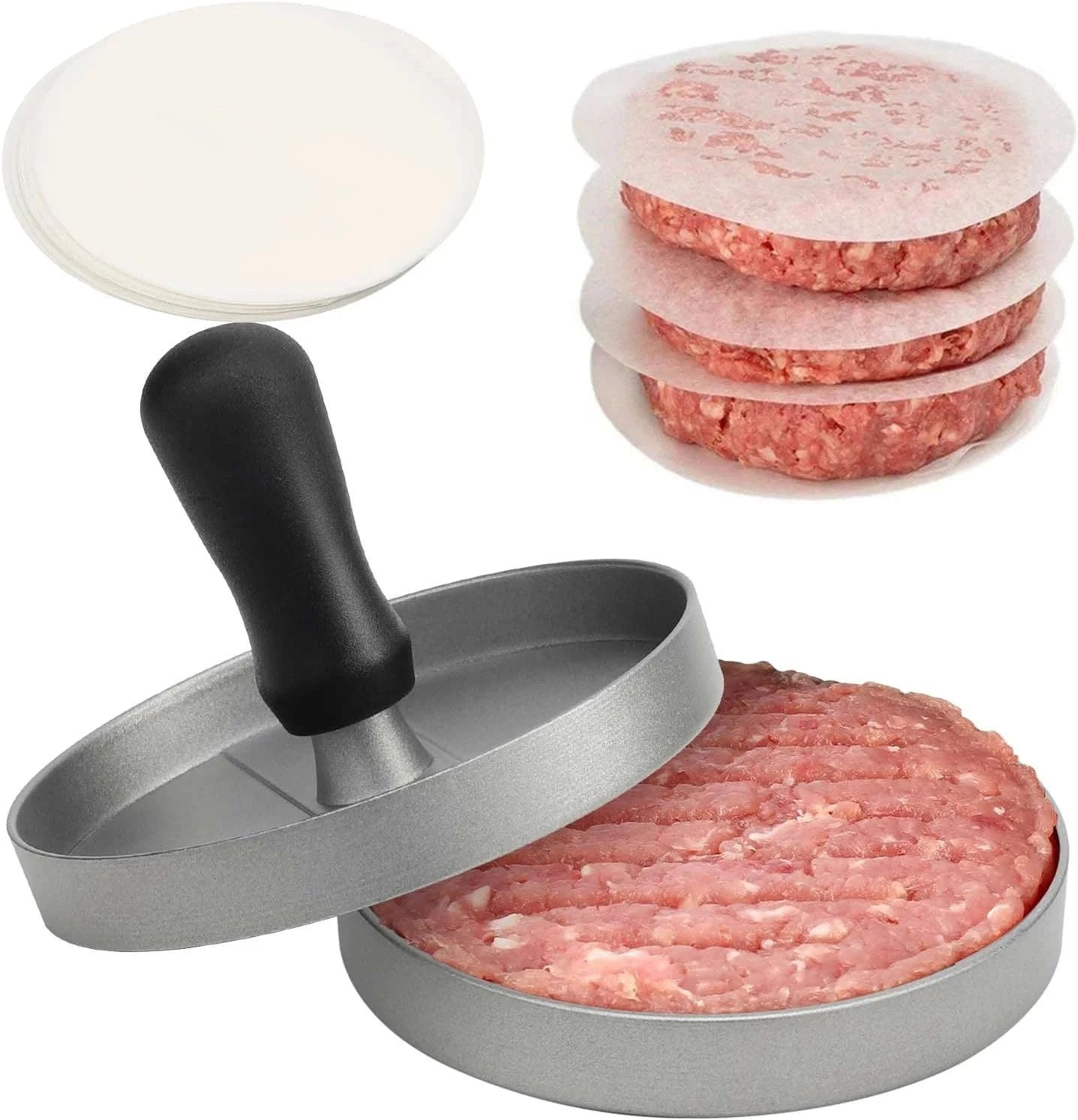 Burger Press Aluminum Patty Maker for Perfect Homemade Burgers-black