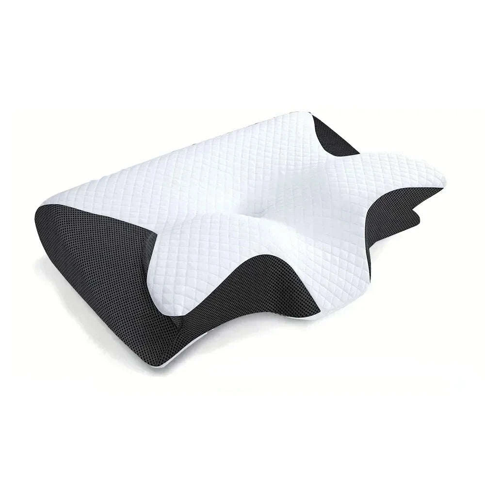 Butterfly Memory Foam Neck Pillow for Pain‑Relief Comfort-black / As show