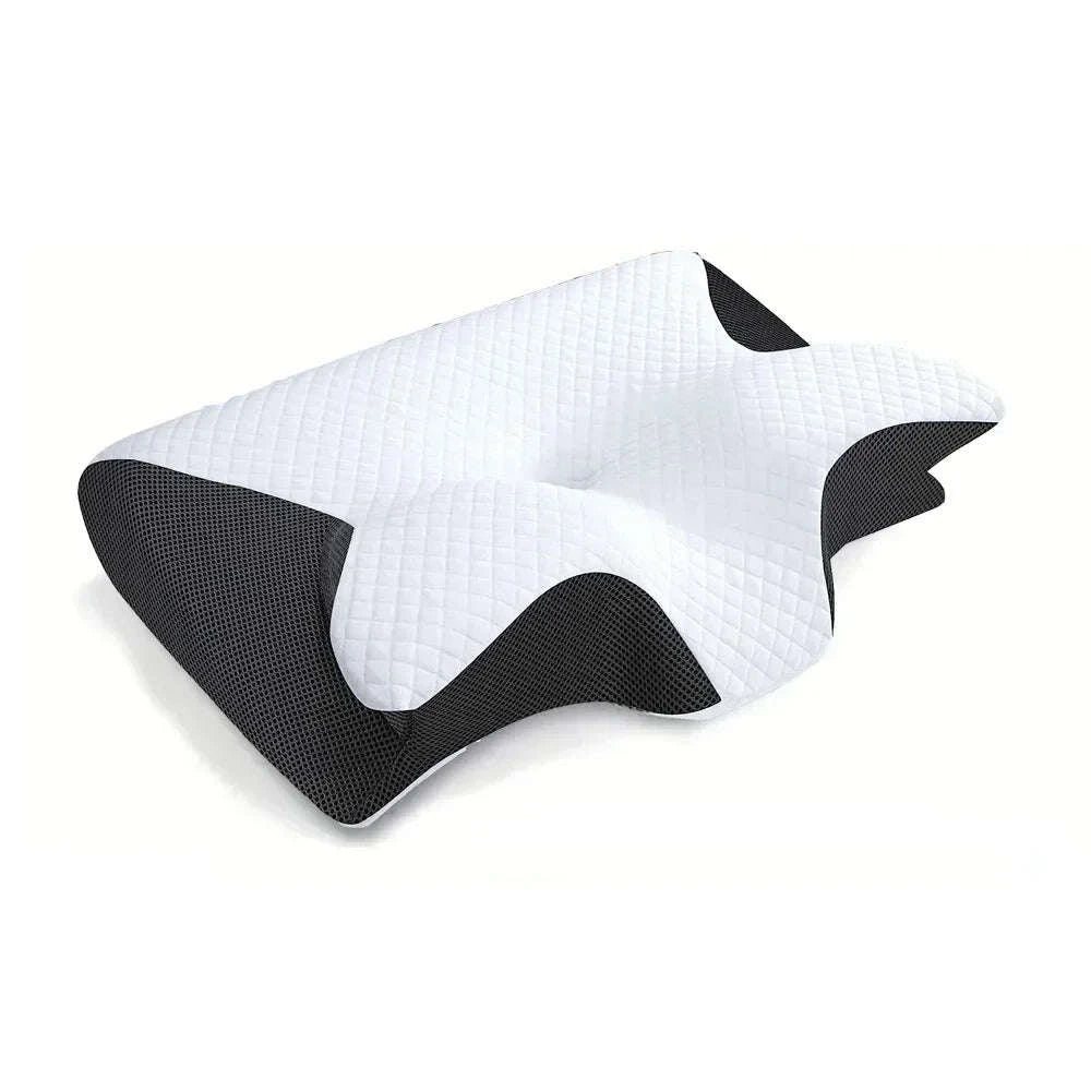 Butterfly Memory Foam Neck Pillow for Pain‑Relief Comfort-black / As show