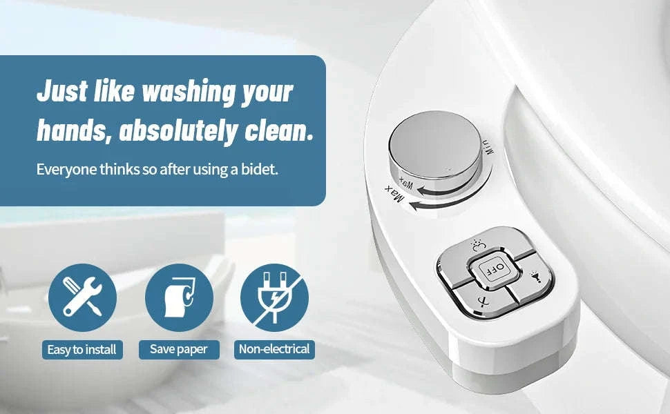 Button Bidet Non‑Electric Dual Nozzle Toilet Attachment-3-8 FR ES NL Europe / GERMANY
