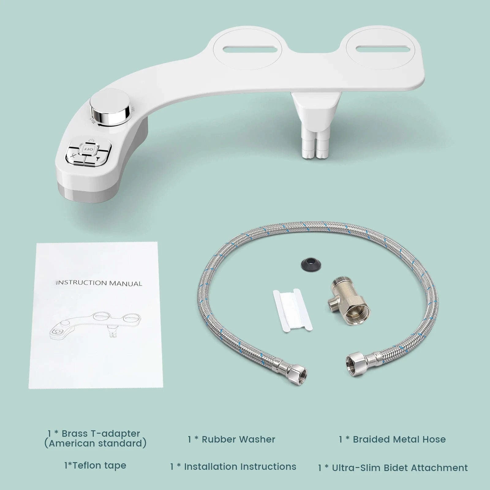 Button Bidet Non‑Electric Dual Nozzle Toilet Attachment-3-8 FR ES NL Europe / GERMANY