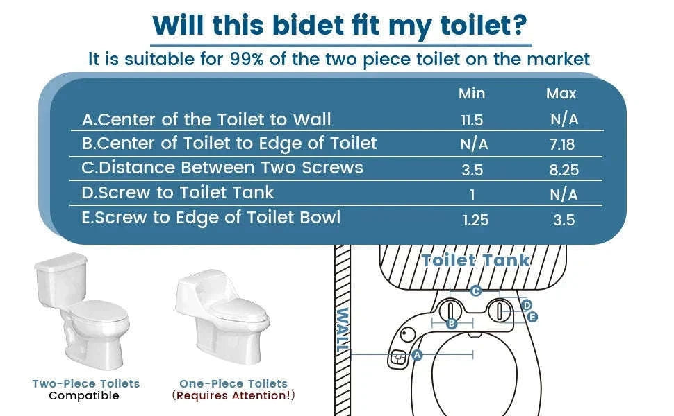 Button Bidet Non-Electric Dual Nozzle Toilet Attachment-3-8 FR ES NL Europe / GERMANY