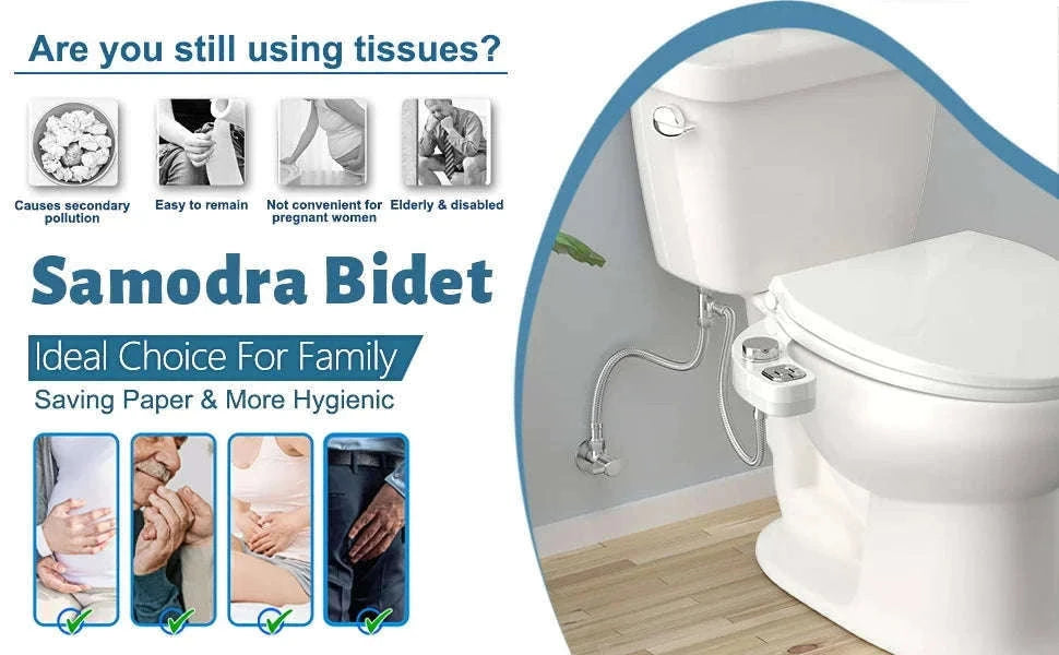 Button Bidet Non-Electric Dual Nozzle Toilet Attachment-3-8 FR ES NL Europe / GERMANY