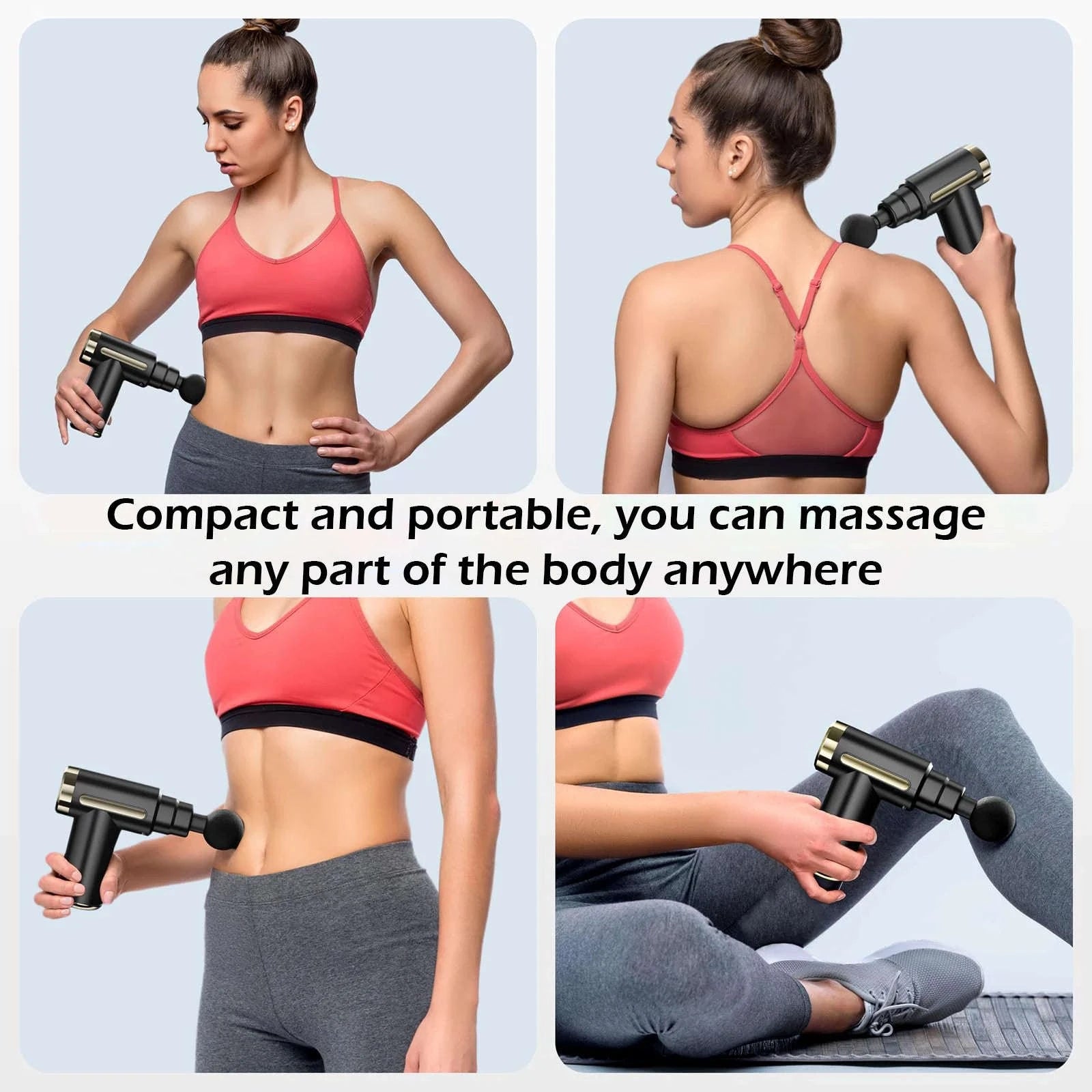Button Fascia Gun Deep Tissue Massage Mini Device-Grey