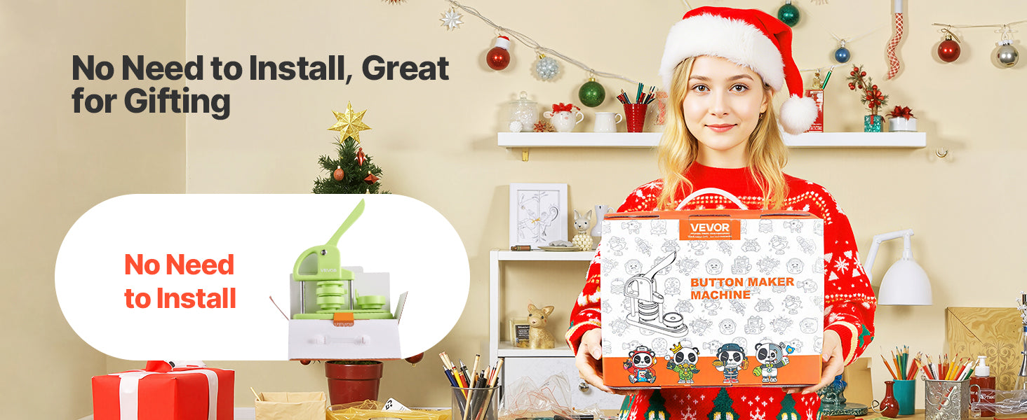 Button Maker Machine Kit with 100 Parts, Cutter & Ergonomic Handle