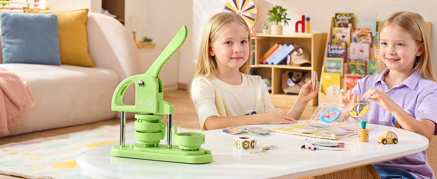 Button Maker Machine Kit with 100 Parts, Cutter & Ergonomic Handle