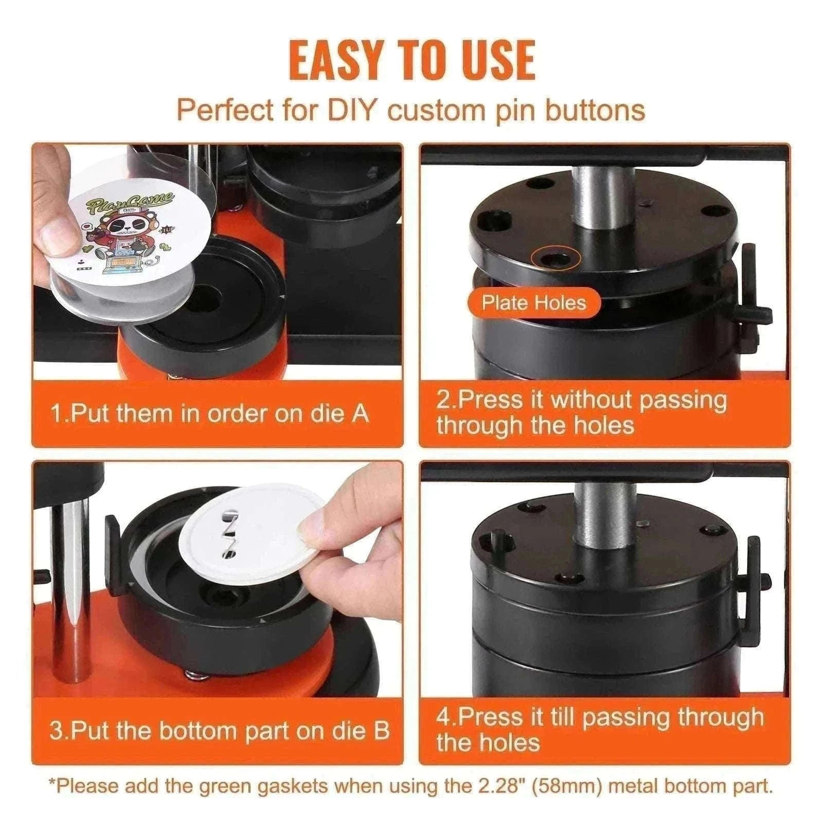 Button Maker Machine Kit with 25/32/58mm Molds & Accessories-JMB-32 500 Buttons / United States