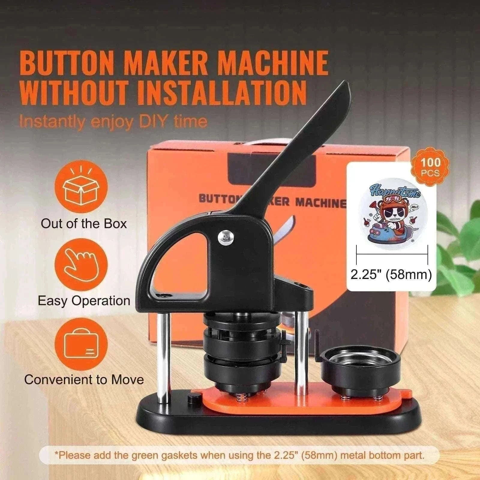 Button Maker Machine Kit with 25/32/58mm Molds & Accessories-JMB-32 500 Buttons / United States