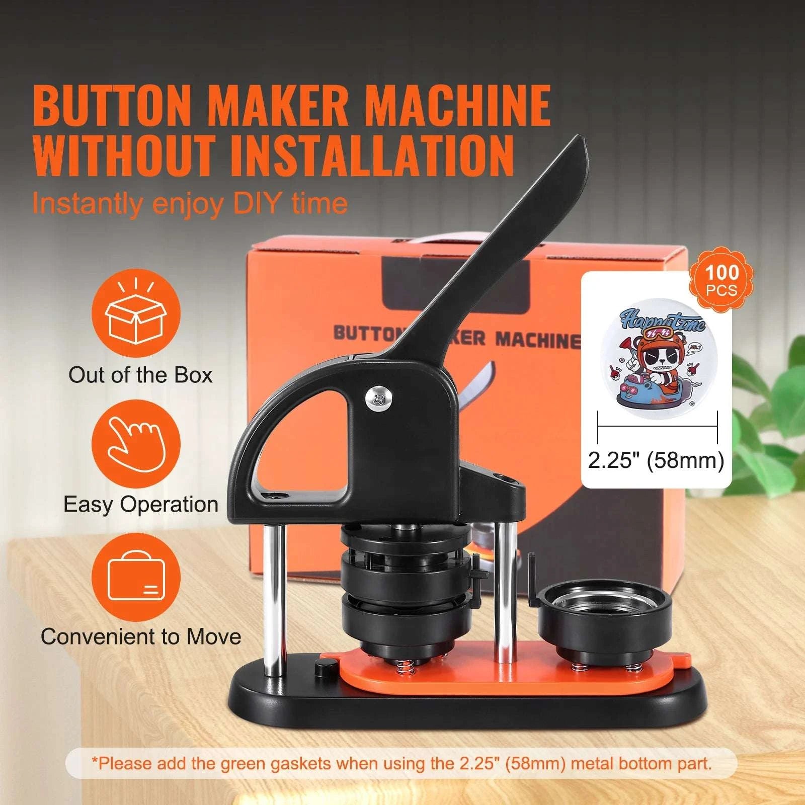 Button Maker Machine Kit with 25/32/58mm Molds & Accessories-JMB-32 500 Buttons / United States