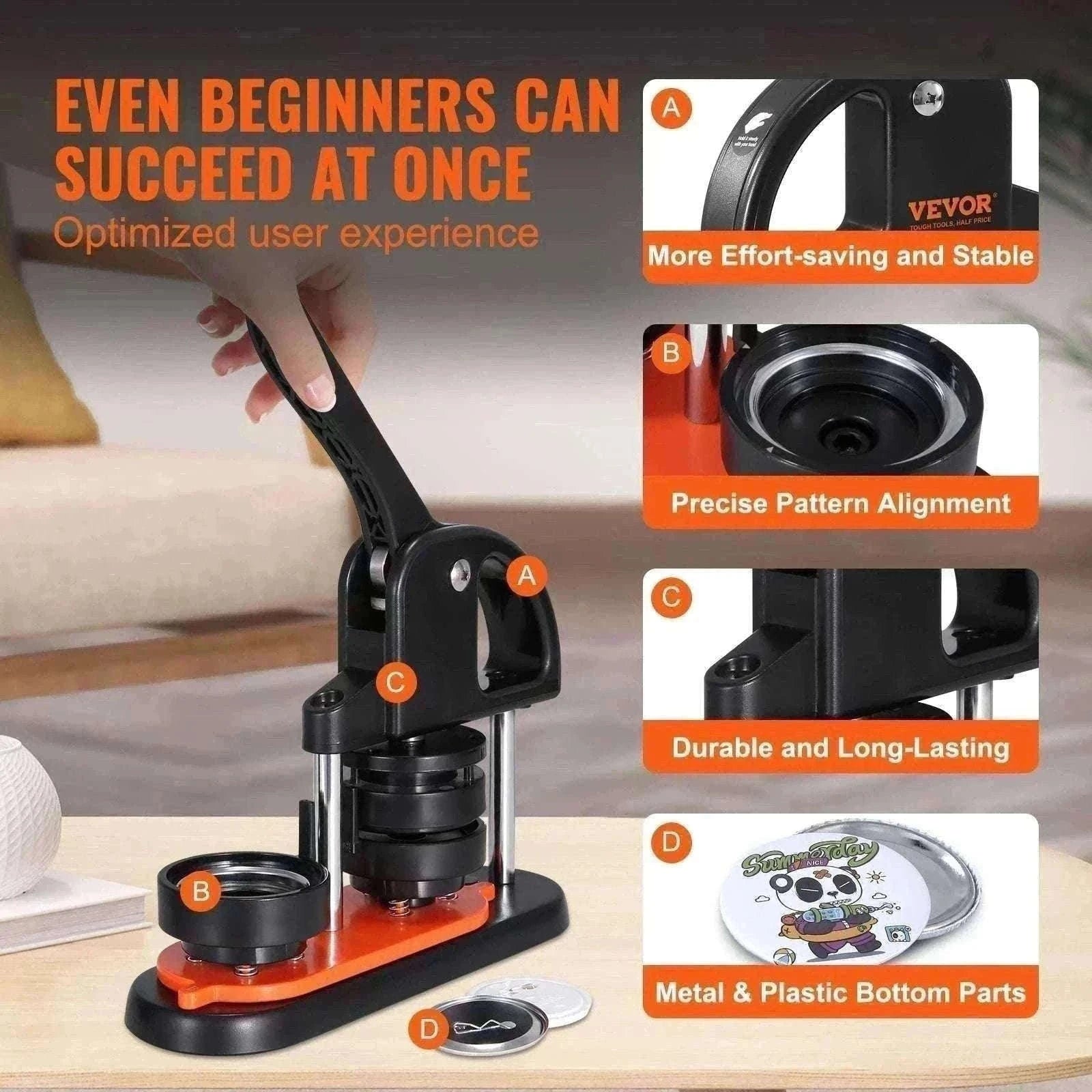 Button Maker Machine Kit with 25/32/58mm Molds & Accessories-JMB-32 500 Buttons / United States