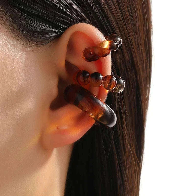 C-Shaped Acrylic Ear Clips Set for Pierced-Ear Style-04