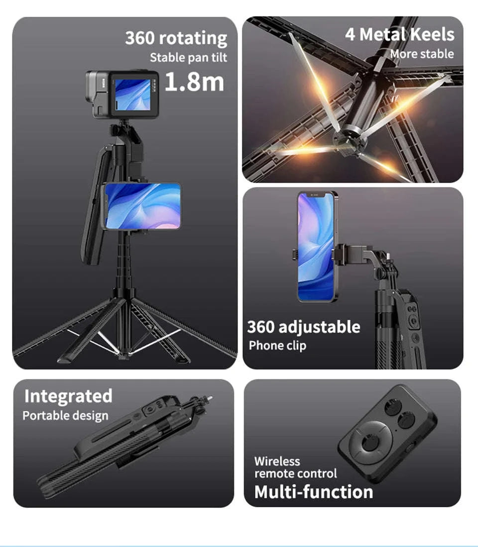 C12 Tripod Gimbal Stabilizer for Smartphone Cameras-Ai face tracking / japan