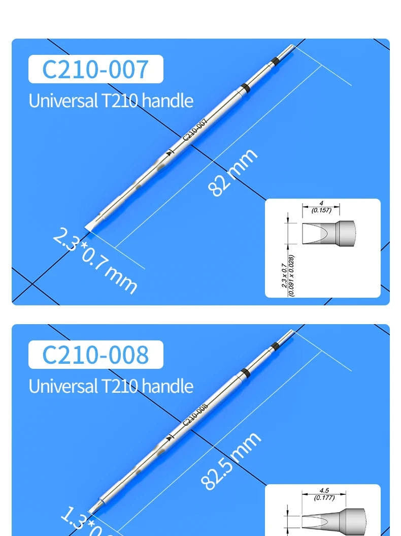 C210 Soldering Tips for T210 Handle – Precision Nozzle Set-C210-108