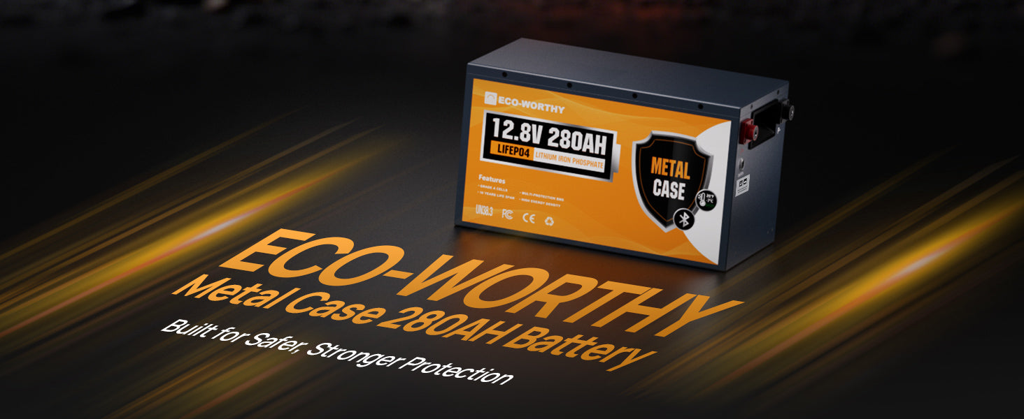 12V 280Ah LiFePO4 baterie pro obytný vůz 3584Wh s Bluetooth a 200A BMS