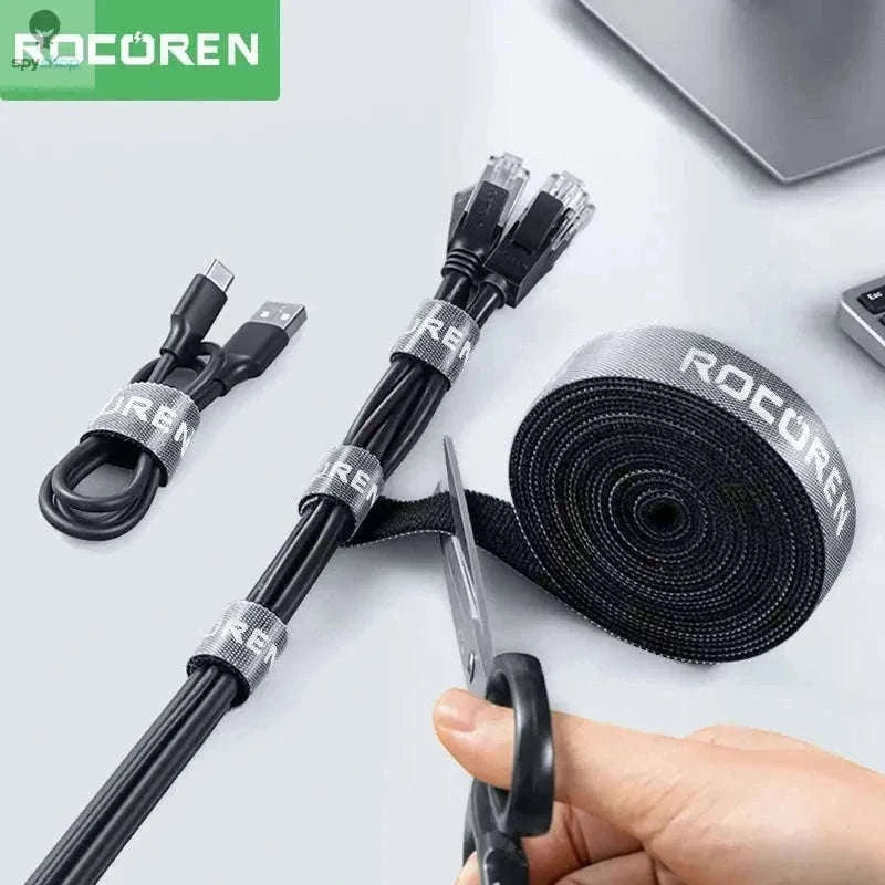 Cable Organizer Wire Winder for Neat Home, Office, and Travel Cords-5M Black