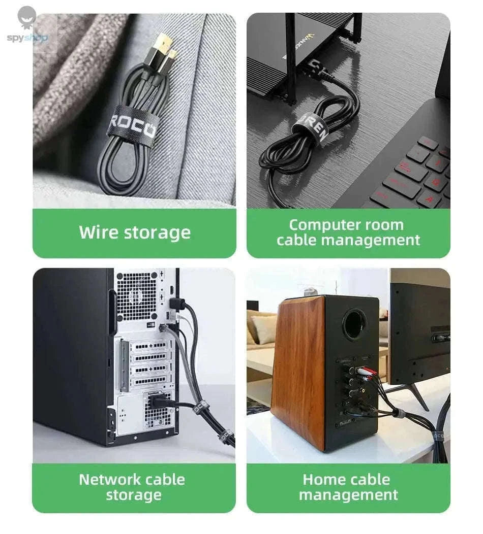 Cable Organizer Wire Winder for Neat Home, Office, and Travel Cords-5M Black
