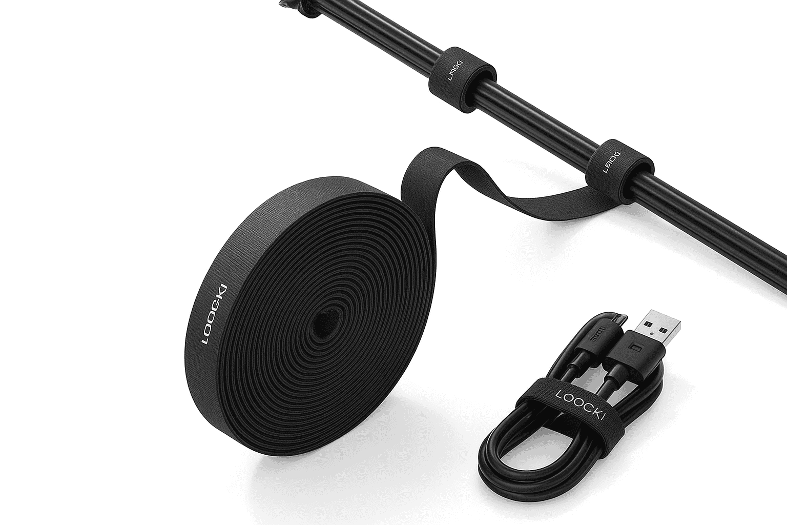 Cable Organizer Wire Winder for USB and Earphone Cords-1M Black
