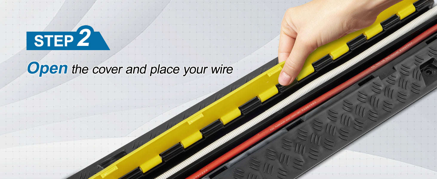 Cable Protector Ramp 2 Channel Heavy Duty Wire Cord Cover-3PCS Tape 1.2W LBS / spain