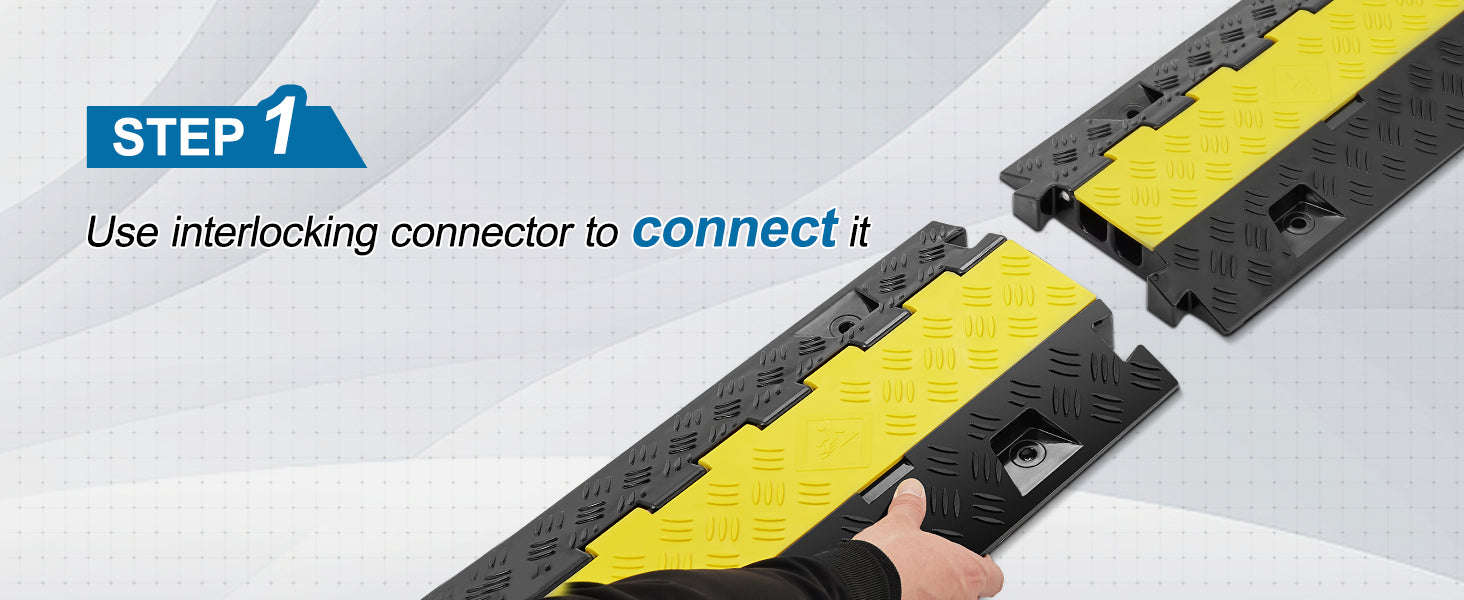 Cable Protector Ramp 2 Channel Heavy Duty Wire Cord Cover-3PCS Tape 1.2W LBS / spain