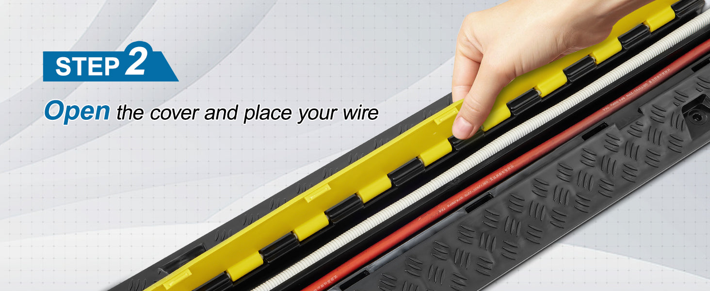 Cable Protector Ramp 2 Channel Heavy Duty Wire Cord Cover