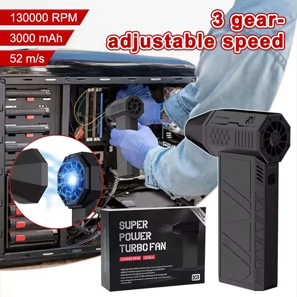 CAER Turbo Jet Fan with Storage Bag – Portable High‑Speed Air Blower-130000RPM with Kit