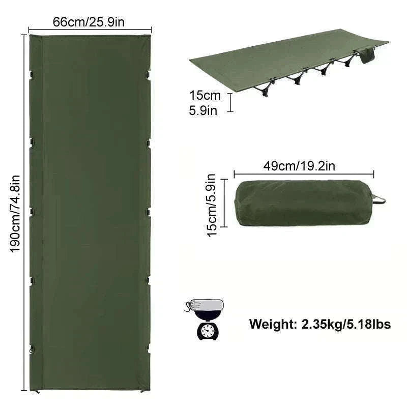 Camping Cot Folding Bed for Travel, Hiking, and Camping-Khaki