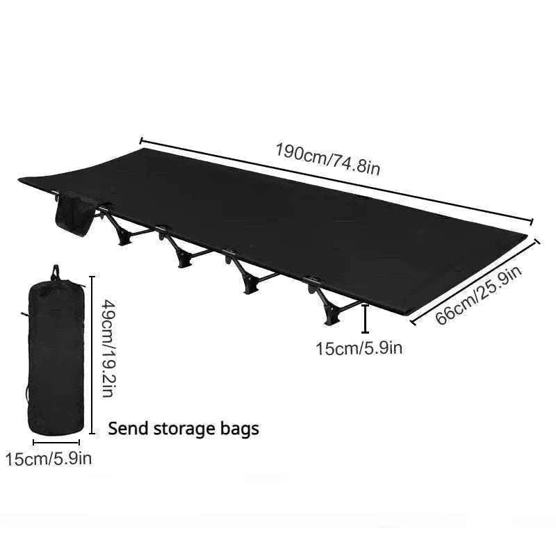 Camping Cot Folding Bed for Travel, Hiking, and Camping-Khaki