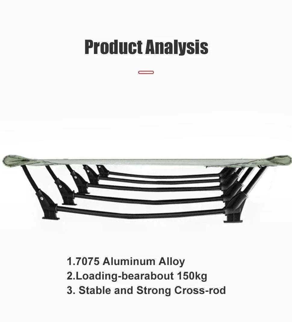 Camping Cot Folding Bed for Travel, Hiking, and Camping-Khaki