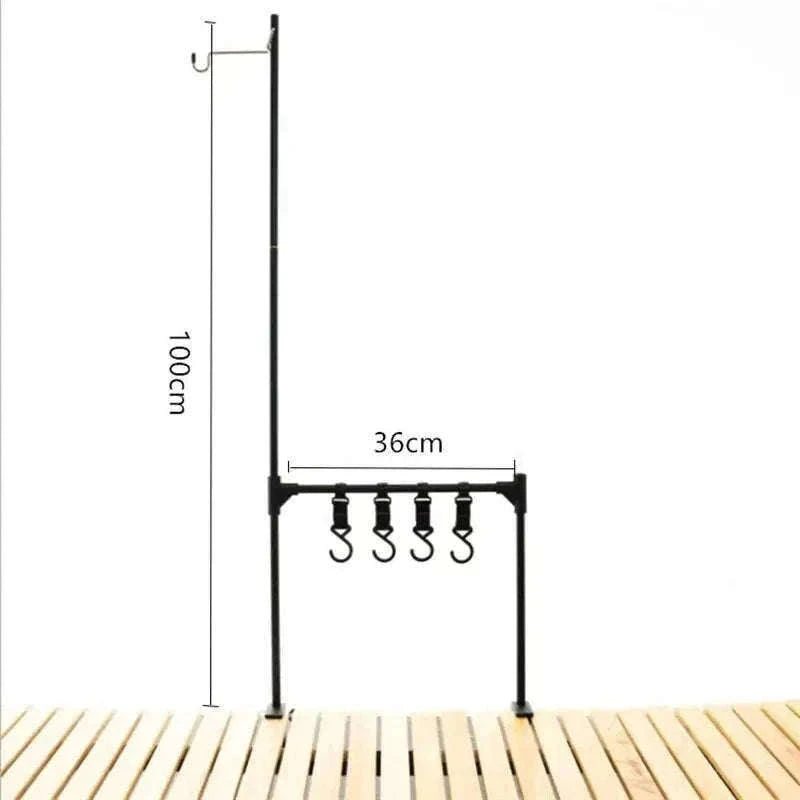 Camping Desktop Storage Rack with Hooks for Outdoor Tables-Single Rack Set 1