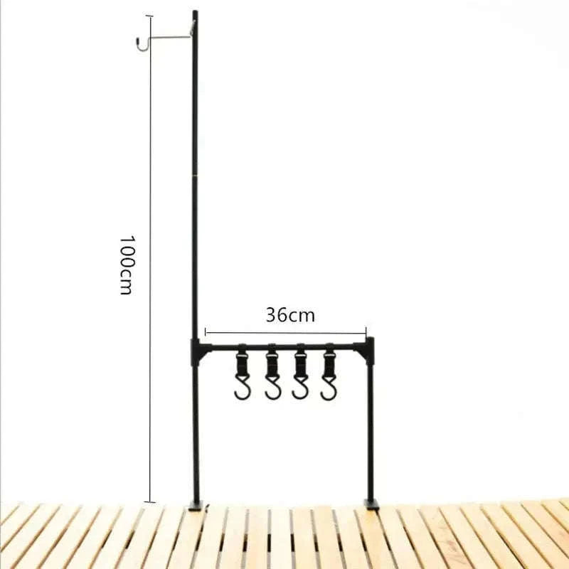 Camping Desktop Storage Rack with Hooks for Outdoor Tables-Single Rack Set 1