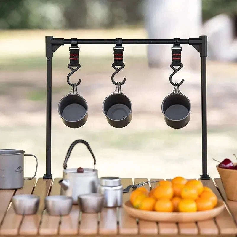 Camping Desktop Storage Rack with Hooks for Outdoor Tables-Single Rack Set 1