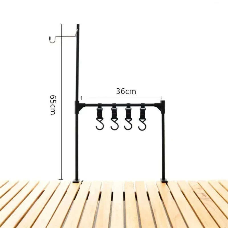 Camping Desktop Storage Rack with Hooks for Outdoor Tables-Single Rack Set 1