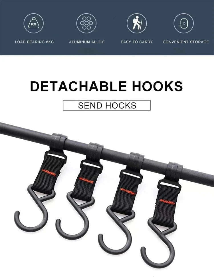 Camping Desktop Storage Rack with Hooks for Outdoor Tables-Single Rack Set 1