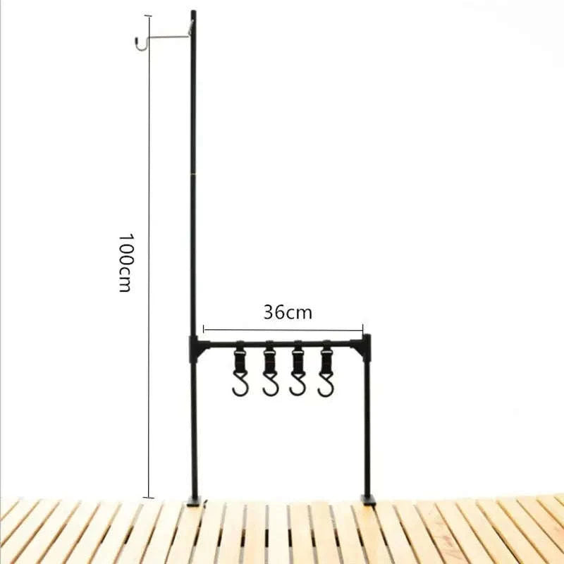 Camping Desktop Storage Rack with Hooks for Outdoor Tables-Single Rack Set 1