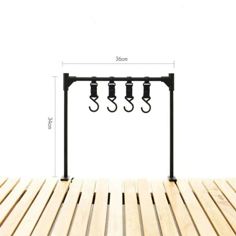 Camping Desktop Storage Rack with Hooks for Outdoor Tables-Single Rack Set 1