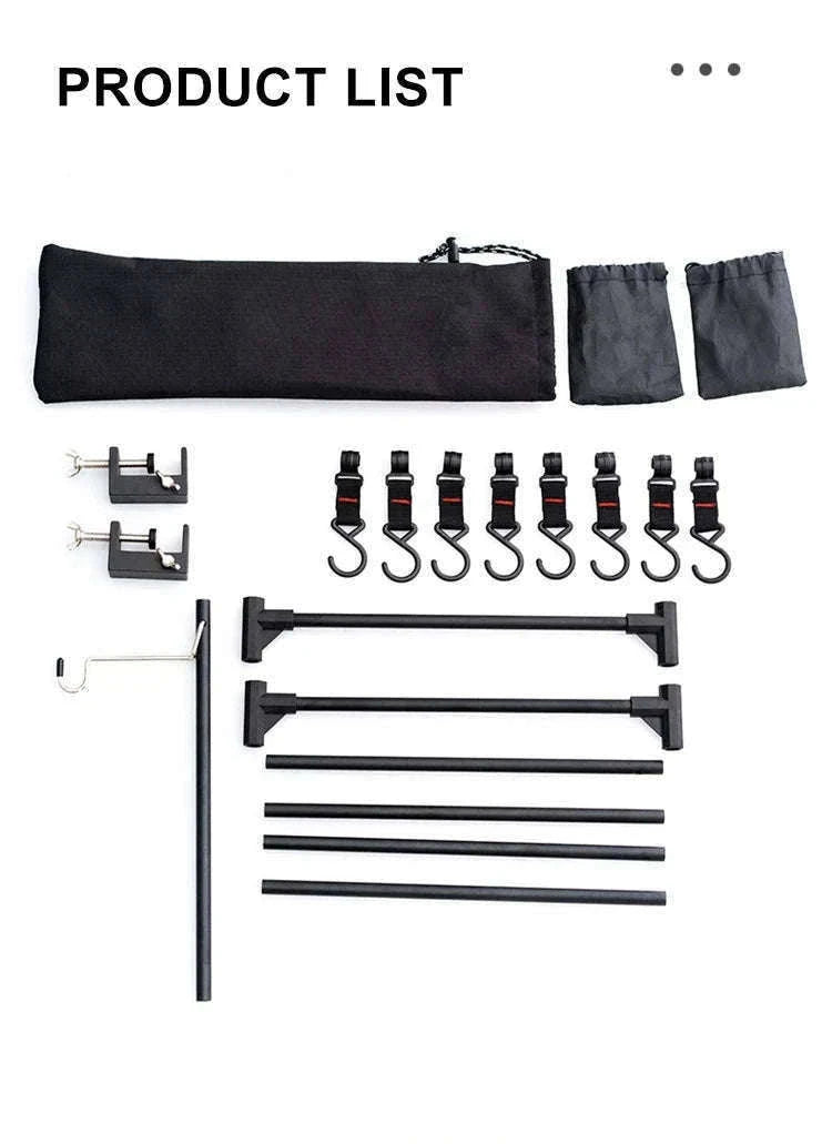 Camping Desktop Storage Rack with Hooks for Outdoor Tables-Single Rack Set 1