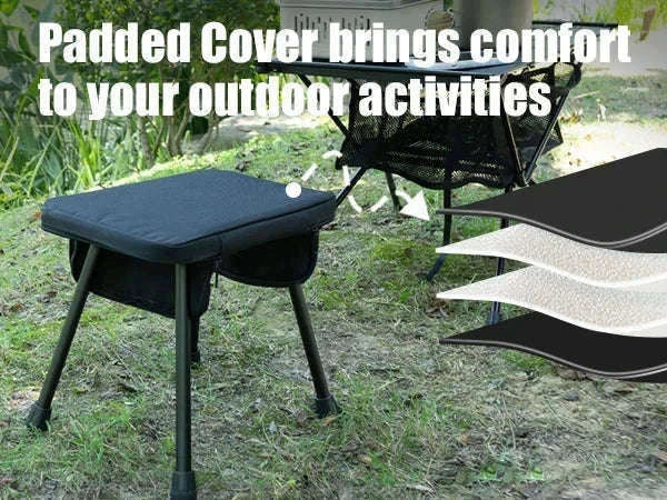 Camping Folding Stool with Aluminum Frame and Carrying Bag-Green