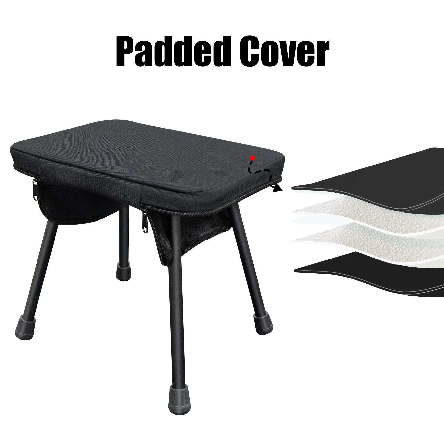 Camping Folding Stool with Aluminum Frame and Carrying Bag-Green