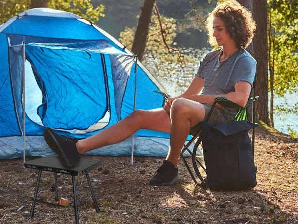 Camping Folding Stool with Aluminum Frame and Carrying Bag-Green