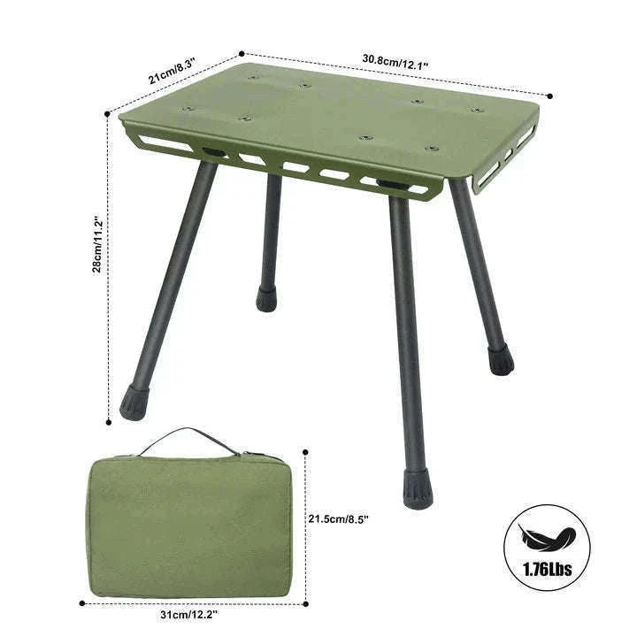 Camping Folding Stool with Aluminum Frame and Carrying Bag-Green
