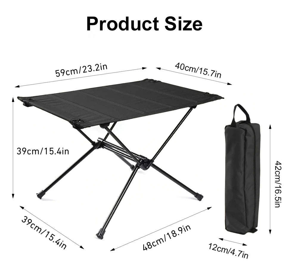 Camping Folding Table with Aluminum Alloy Frame and Roll-Up Top-Green Set