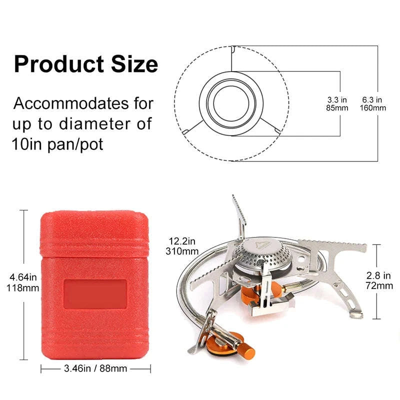 Camping Gas Stove Outdoor Burner with Ignition-with stable support