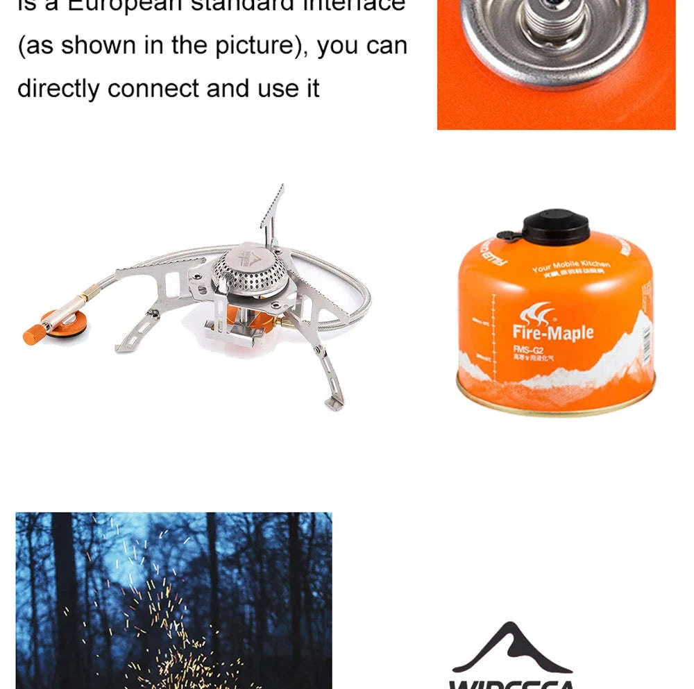Camping Gas Stove Outdoor Burner with Ignition-with stable support